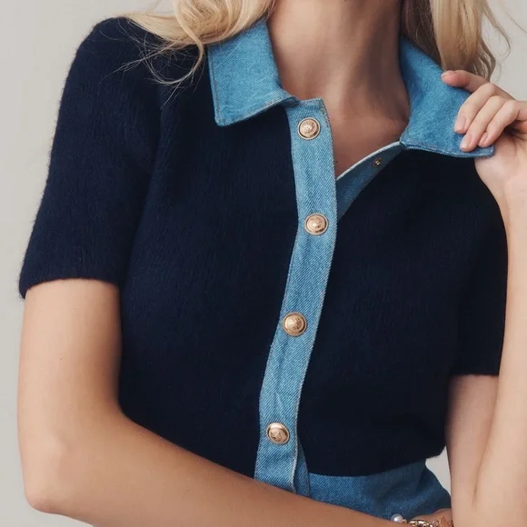 Anthropologie Pilcro Denim Sweater Shirt Dress - Picture 4 of 5